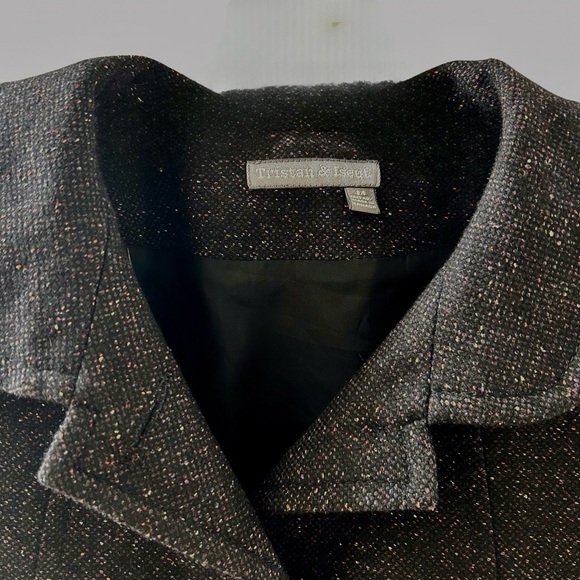 Women's Tristan & Iseut Short Sleeve with Lapel Coat Wool Blend Size Medium - Picture 6 of 11